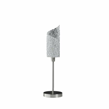 ORE INTERNATIONAL 22 in. Aldo Upright Concave Aluminum Table Lamp, Brushed Silver HBL2577